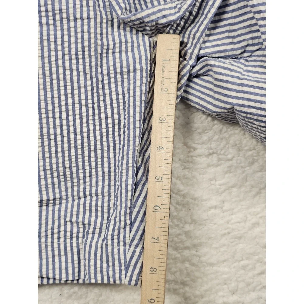 Brooks Brothers 346 Seersucker Shorts Mens W35‎ Blue White Stripe Cotton 8